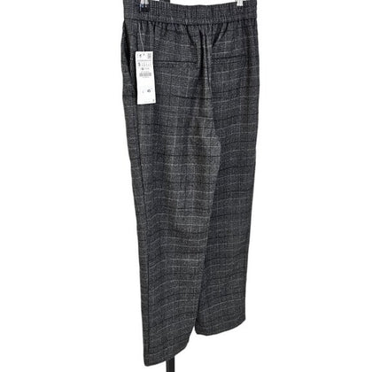 Zara Check Plaid Soft Straight Leg Pull On Pants