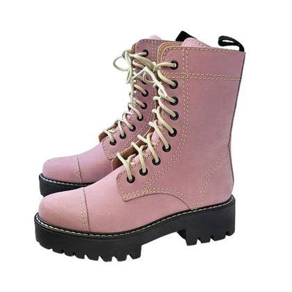 Alexa Chung Heavy Tread Platform Chunky Leather Boots