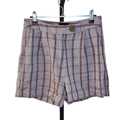 Frank & OakLinen Lyocell Plaid High Rise Shorts