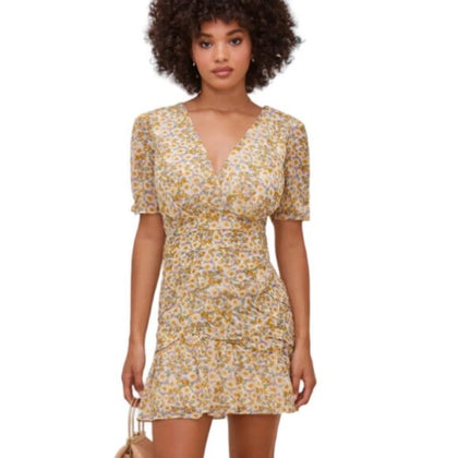 ASTR The Label Lucky Me Floral Ruched Mini  Dress