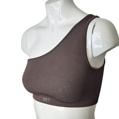 SET Active One Shoulder Ribbed Crop Top
