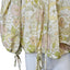 Charlie Holiday Linen  Blend Floral Puff Sleeve Tie Blouse