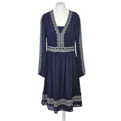 Boden Embroidered V-Neck Midi Dress