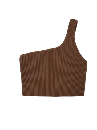 Aritzia Babaton Sculpt Knit One Shoulder Crop Top
