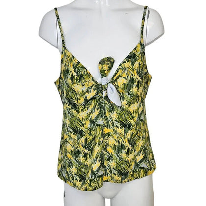 Aritzia Sunday Best  Safari Floral Tie Front Cami Tank