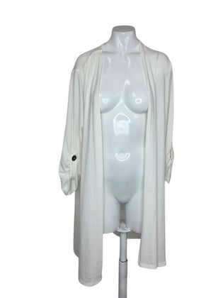 LAURA Open Front Roll Sleeve Cardigan