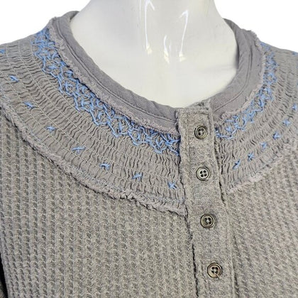 Free People We The Free Holly Henley Tunic Thermal Top