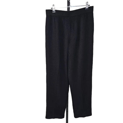 St. John Basics Santana Knit Pleated Straight High Rise Crop Pant