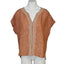 House Of Harlow 1960 100% Linen Embroidered V-Neck Shirt