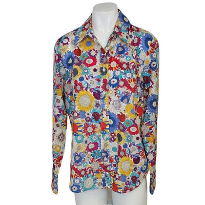 Liberty Art Fabrics Sunflower Multi Color Button Up Shirt