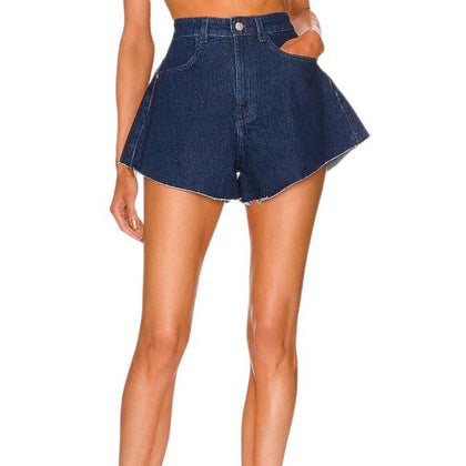 WeWoreWhat Denim Flare Bell Shorts