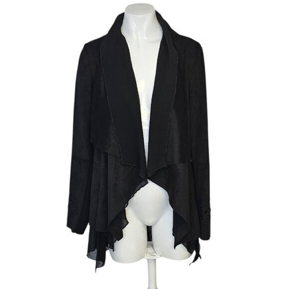 Desigual Faux Suede Waterfall Open Front Cardigan
