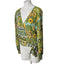 Anthropologie TINY Long-Sleeve Printed V-Neck Wrap Top