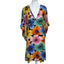 Love Moschino Silk Floral V-Neck Tie Back Dress