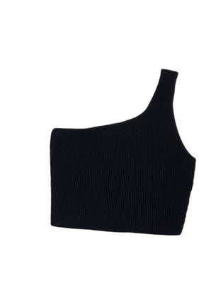 Aritzia Babaton Sculpt Knit One Shoulder Crop Tank Top