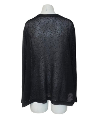 Brunello Cucinelli Linen Silk Sequin Button Front Cardigan