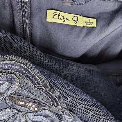 Eliza  J Fit & Flare Sequin Embroidered Dress