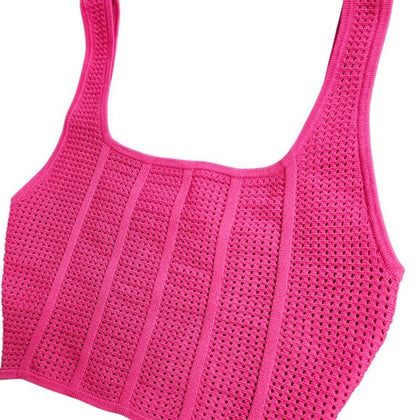 Aritzia Babaton Sculpt Knit Perforated Crop Top