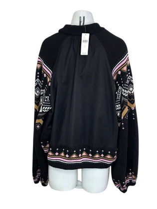 Anthropologie Fairisle Sweater Mix Bomber Jacket