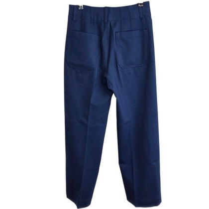 Anthropologie Maeve The Colette Ponte Crop Wide-Leg Pant, Navy, Hi-Rise, 27 Tall