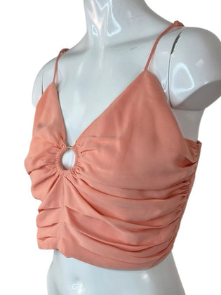 Abercrombie & Fitch Ruched, Draped, O Ring Crop Top