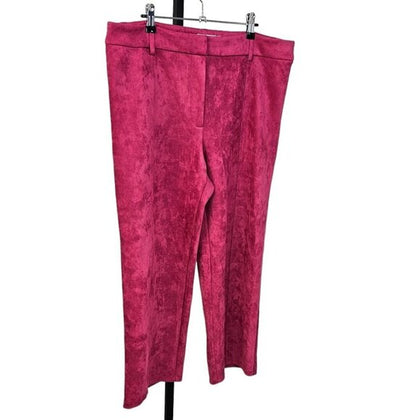 Anthropologie Avec Les Filles Pink Faux Suede Wide Leg Crop Pants
