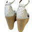 Tabitha Simmons Harp White Flower Perforated Leather Wedge Jute Sandals