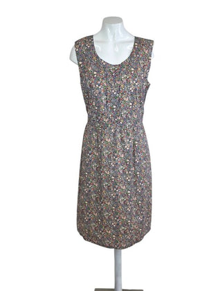 Liberty Art Fabrics Floral Pleated Scoop Neck, Tie Back Dress