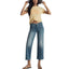 MOTHER The Maven High-Rise Wide-Leg Patch Pocket Ankle Jeans