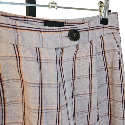 Frank & OakLinen Lyocell Plaid High Rise Shorts