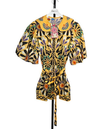 Farm Rio x Anthropologie Puff-Sleeve Printed Romper