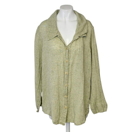 FLAX Button Up Long Sleeve Shirt