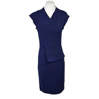 M.M. LaFleur Womens Drape Front Crossover Pencil Dress