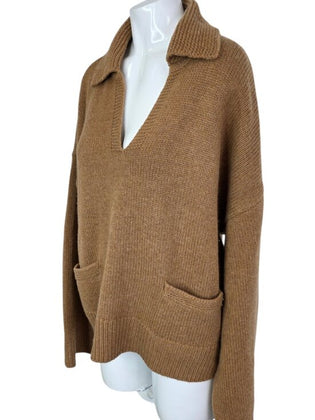 Rag & Bone Danica Wool Cashmere V-Neck Polo Sweater