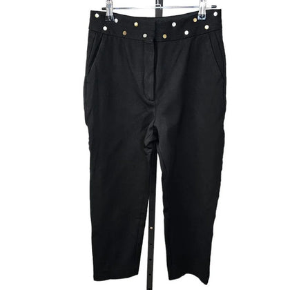 Sandro Paris High Waisted Crop Straight Leg Pants