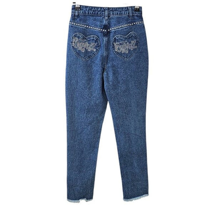 Dolls Kill x Bratz Heart Pocket, Rhinestone Jeans