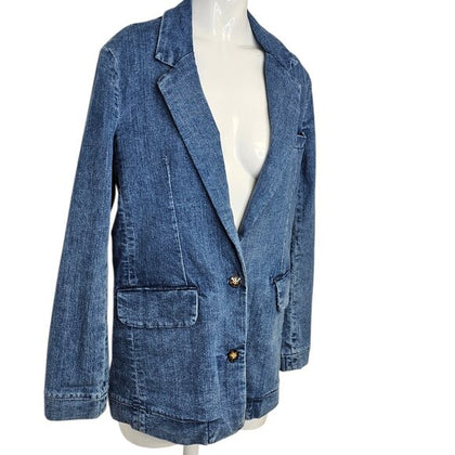 Anthropologie Maeve Oversized Denim Blazer
