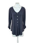 Sympli Button Front Slinky Ruched Sleeve Blouse