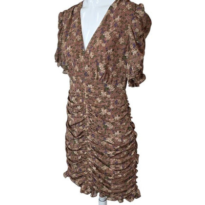 ASTR The Label Ditsy Floral Shirred Mini Dress