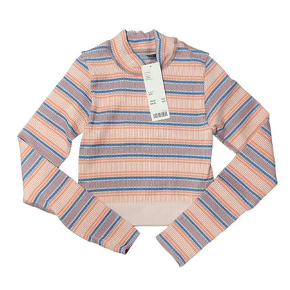Urban Outfitters Out From Under Striped  Ribbed Long Sleeve Crop Top