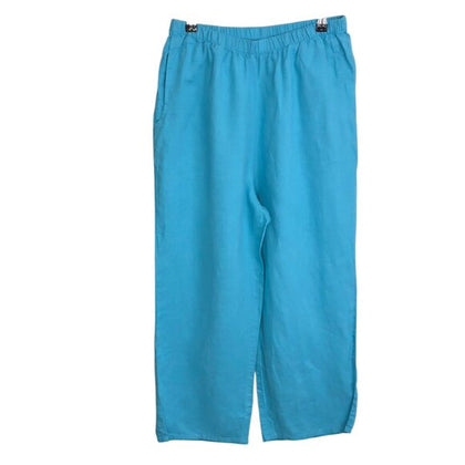 FLAX 100% Linen Cropped Wide Leg Pants
