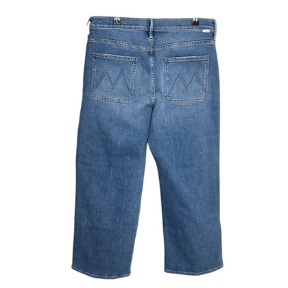 MOTHER The Maven Patch Pocket Mid-Rise Wide-Leg Ankle Jeans