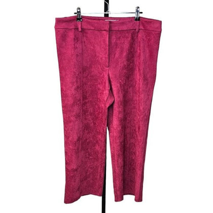 Anthropologie Avec Les Filles Pink Faux Suede Wide Leg Crop Pants