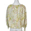 Charlie Holiday Linen  Blend Floral Puff Sleeve Tie Blouse