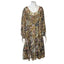 Twin-Set Simona Barbieri 100% Silk, Floral Tie Sleeve Dress