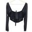 Anthropologie Long Sleeve Mesh Crop Top