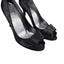 Stuart Weitzman Bowright Black Metallic Sparkle Lame High Heel