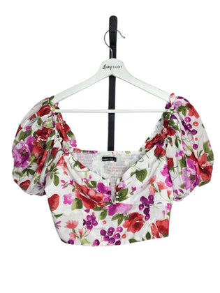 Abercrombie & Fitch Sweetheart Puff Sleeve Crop Top