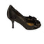 Stuart Weitzman Satin Ruffle Peep Toe Heels & Clutch