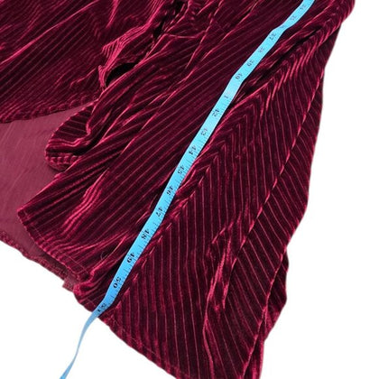 Baltic Born Velvet Long Sleeve V-Neck Tie Waist Dress